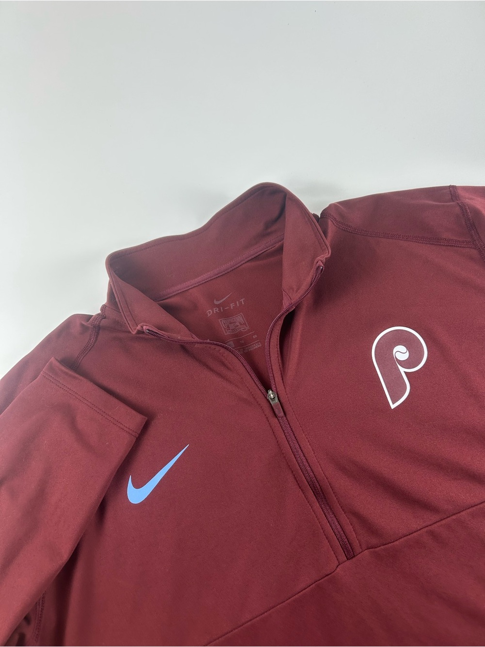 Nike Philadelphia Phillies Men’s SZ XL Maroon 1/4 Zip Performance Pullover MLB